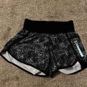 Black patterned tracker shorts